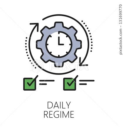 Kids daily regime cognitive ability color line icon or pictogram. Cognitive ability or function vector icon. Mental capability therapy symbol with cogwheel clock, time management and planning checkbox Kids daily regime cognitive ability color line icon or pictogram. Cognitive ability or function vector icon. Mental capability therapy symbol with cogwheel clock, time management and planning checkbox 131699770