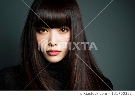 Bangs blunt woman hairstyle 131700332