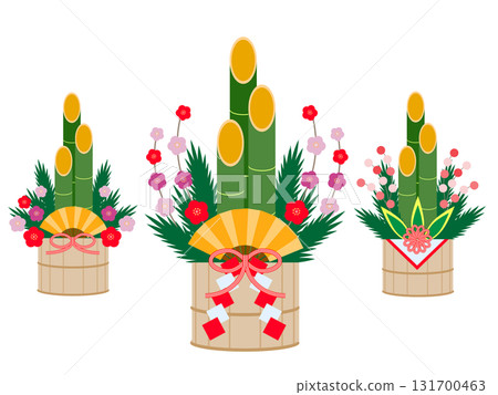 華麗吉祥的門松插畫-新年、賀年卡、日式素材(活動16) 華麗吉祥的門松插畫-新年、賀年卡、日式素材(活動16) 131700463