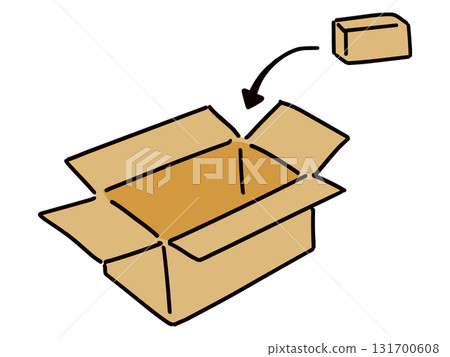 包裝工作包括將小件物品放入大紙箱 131700608