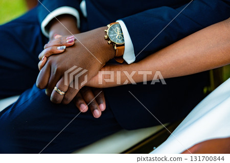 Human Hands Couple Bride Groom Holding Items Weddings Festival Celebrations 131700844