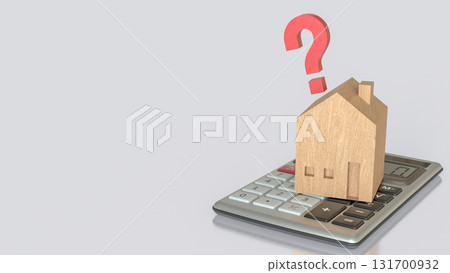 The House on Calculator for Property or real estate concept 3d Rendering. 131700932