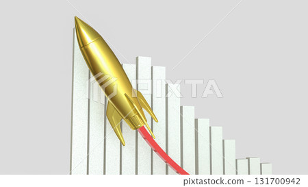 The Rocket for Business concept 3d Rendering. The Rocket for Business concept 3d Rendering. 131700942