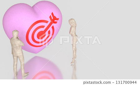 The Heart and blue eye target for romance or love concept 3d Rendering. 131700944