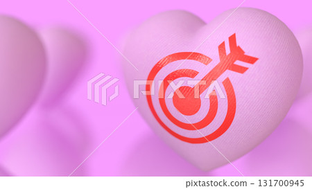 The Heart and blue eye target for romance or love concept 3d Rendering. 131700945