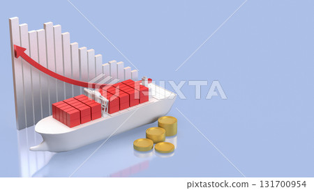 The Ship for Transport or Business concept 3d Rendering. 131700954