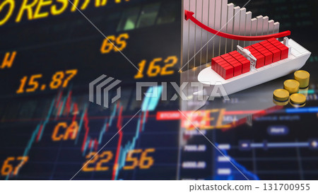 The Ship for Transport or Business concept 3d Rendering. 131700955