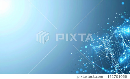 Network structure floating in a blue gradient Network structure floating in a blue gradient 131701066