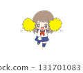 Female students cheering with pom-poms 131701083