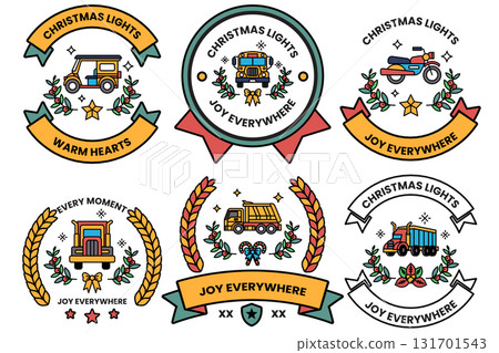 A set of Christmas lights with a truck on them A set of Christmas lights with a truck on them 131701543