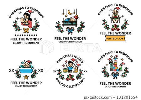 A set of six Christmas cards with a theme of feeling the wonder A set of six Christmas cards with a theme of feeling the wonder 131701554