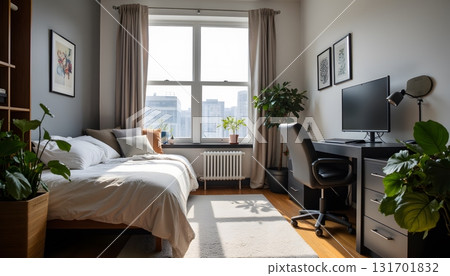 Cozy and Bright Studio Apartment with Modern Decor and Ample Natural Light in Urban Environment Cozy and Bright Studio Apartment with Modern Decor and Ample Natural Light in Urban Environment 131701832