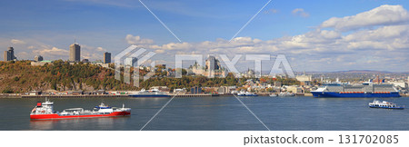 Quebec City skyline in autumn with Saint Lawrence River on the foreground, Canada Quebec City skyline in autumn with Saint Lawrence River on the foreground, Canada 131702085