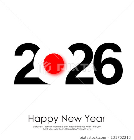 Minimalist 2026 Happy New Year logo design greeting card. Vector 131702213