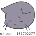 Tired cute black cat character icon 131702277