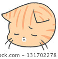 Tired cute brown tabby cat character icon 131702278