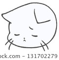 Tired cute white cat character icon 131702279