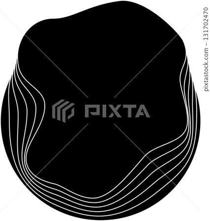 Circle black overlapping blend effect. Element for frame, label, tag, badge 131702470