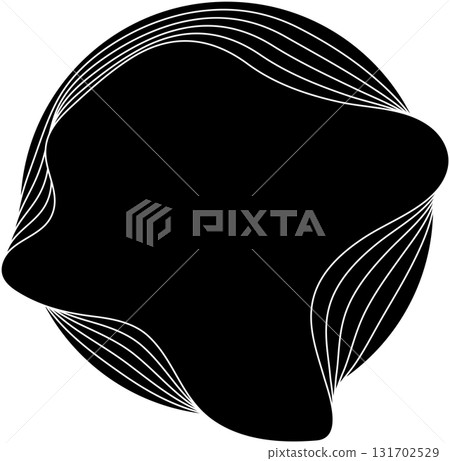 Circle black overlapping blend effect. Element for frame, label, tag, badge 131702529