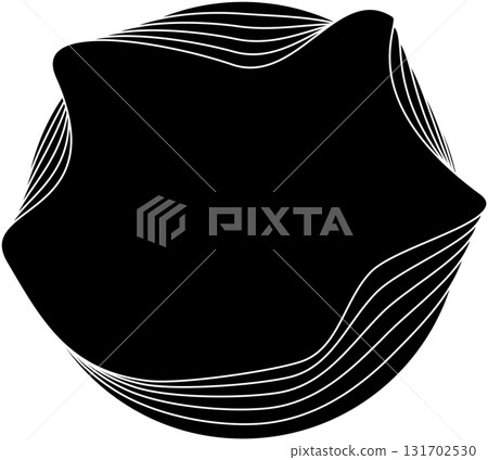 Circle black overlapping blend effect. Element for frame, label, tag, badge 131702530