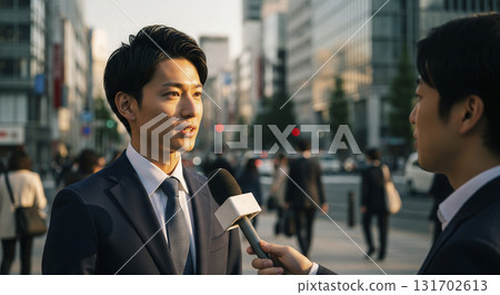 街頭訪問:男性商務人士 街頭訪問:男性商務人士 131702613