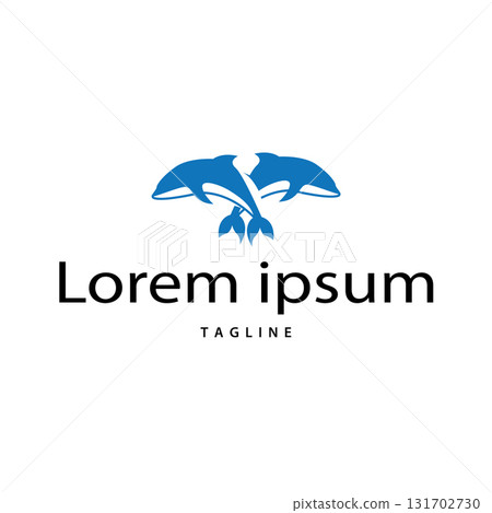 Dolphin logo silhouette illustration of sea animal fish with simple concept symbol template design Dolphin logo silhouette illustration of sea animal fish with simple concept symbol template design 131702730