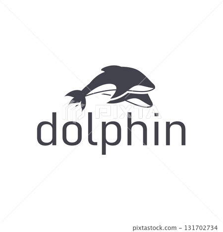 Dolphin logo silhouette illustration of sea animal fish with simple concept symbol template design Dolphin logo silhouette illustration of sea animal fish with simple concept symbol template design 131702734