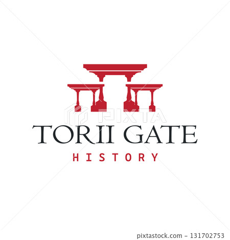 Torii gate logo design simple Japanese historical building with old and modern vintage concept as a symbol illustration template Torii gate logo design simple Japanese historical building with old and modern vintage concept as a symbol illustration template 131702753