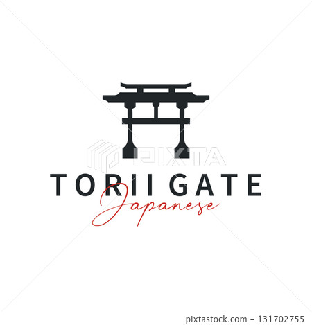 Torii gate logo design simple Japanese historical building with old and modern vintage concept as a symbol illustration template Torii gate logo design simple Japanese historical building with old and modern vintage concept as a symbol illustration template 131702755