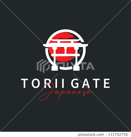 Torii gate logo design simple Japanese historical building with old and modern vintage concept as a symbol illustration template Torii gate logo design simple Japanese historical building with old and modern vintage concept as a symbol illustration template 131702756
