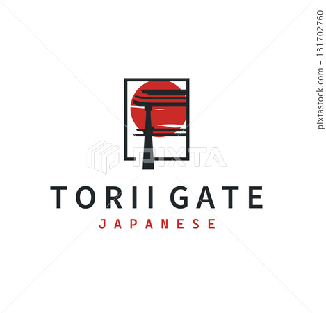 Torii gate logo design simple Japanese historical building with old and modern vintage concept as a symbol illustration template Torii gate logo design simple Japanese historical building with old and modern vintage concept as a symbol illustration template 131702760