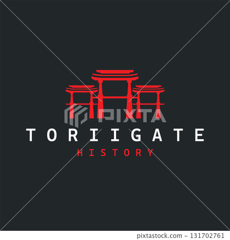 Torii gate logo design simple Japanese historical building with old and modern vintage concept as a symbol illustration template Torii gate logo design simple Japanese historical building with old and modern vintage concept as a symbol illustration template 131702761