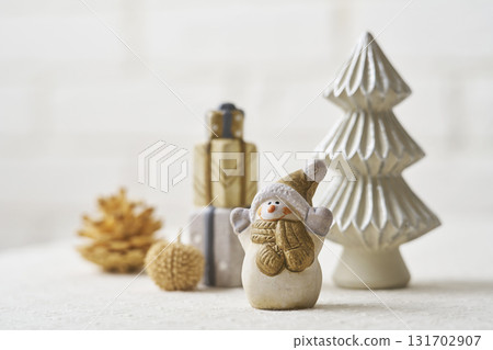Christmas image: Snowman and presents Christmas image: Snowman and presents 131702907
