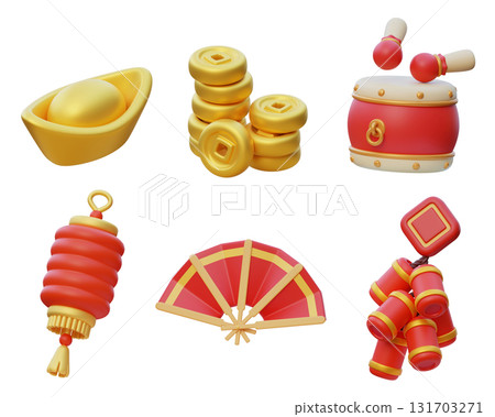 Chinese new year traditional 3D Icon Set Chinese new year traditional 3D Icon Set 131703271