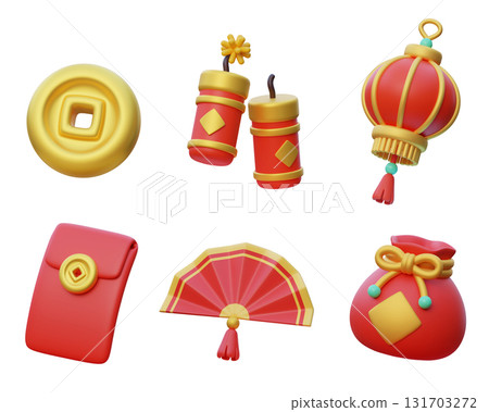Chinese new year traditional 3D Icon Set Chinese new year traditional 3D Icon Set 131703272