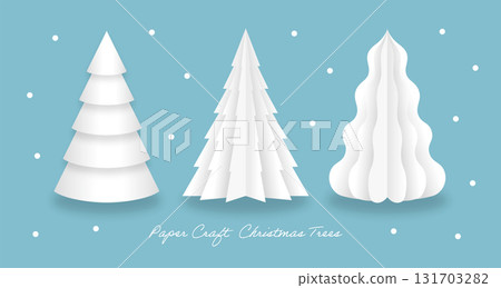 3 types of white paper trees 3 types of white paper trees 131703282