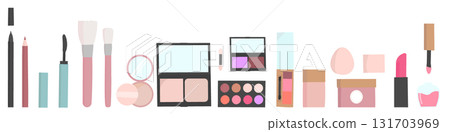 Flat cosmetics illustration set, hand-drawn Flat cosmetics illustration set, hand-drawn 131703969