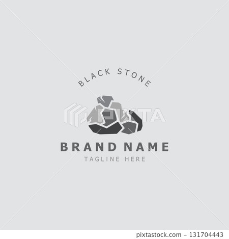 Stone logo template design simple elegant product brand natural element 131704443