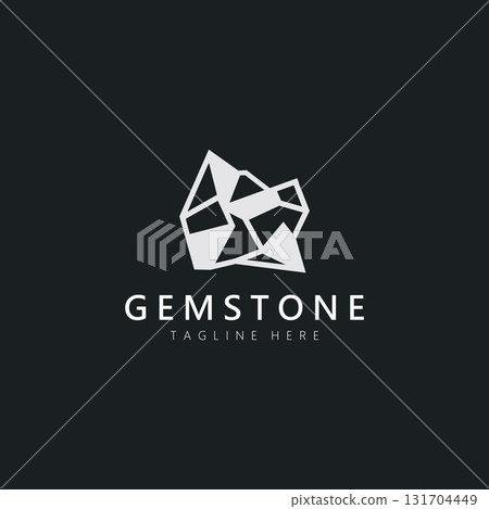 Gemstone logo design for jewelry Mineral pictogram collection emerald template 131704449