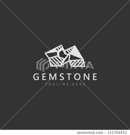 Gemstone logo design for jewelry Mineral pictogram collection emerald template Gemstone logo design for jewelry Mineral pictogram collection emerald template 131704452