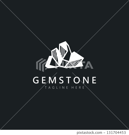 Gemstone logo design for jewelry Mineral pictogram collection emerald template Gemstone logo design for jewelry Mineral pictogram collection emerald template 131704453