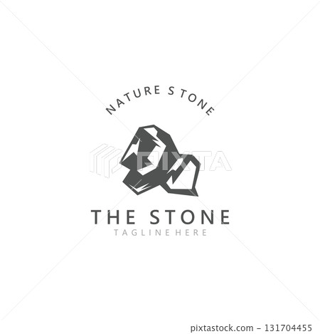 Stone logo template design simple elegant product brand natural element 131704455