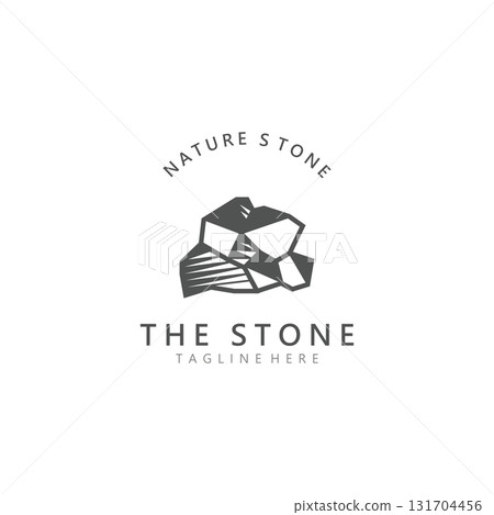 Stone logo template design simple elegant product brand natural element 131704456