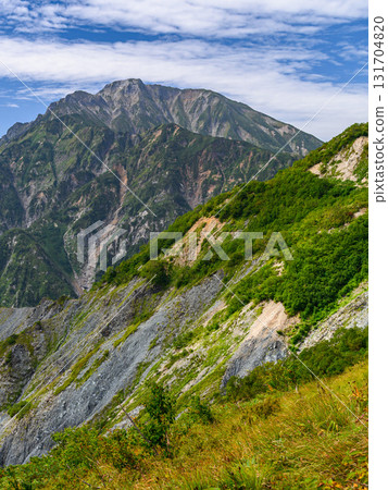 Mt. Goryu seen from the Happo Ridge of Mt. Karamatsu in summer 131704820