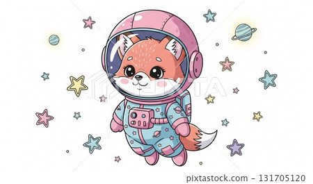 Cute Fox Mascots in a Row  Kawaii Vector Collection 131705120