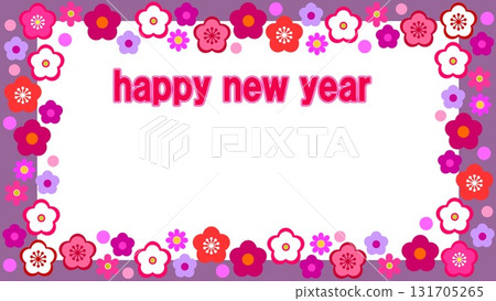 Happy New Year Happy New Year Frame White Space Plum Blossom Happy New Year Happy New Year Frame White Space Plum Blossom 131705265