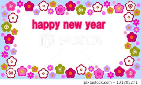 Happy New Year Happy New Year Frame White Space Plum Blossom 131705271