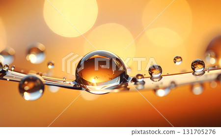 Water drops shining in the morning sun 131705276