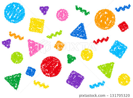 Crayon material: A pop background with geometric patterns Crayon material: A pop background with geometric patterns 131705320