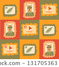 Patchwork seamless pattern with stamps. Seamless pattern for fabric, textiles, clothing, wrapping paper, cover, banner, home decor, abstract background. 131705363